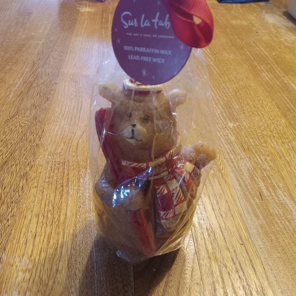 Sur La Table Bear with Skis Candle.  New in package. Bundle For Extra Discount